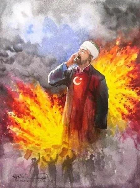 İranlı sanatçıdan muhteşem 15 Temmuz çizimleri