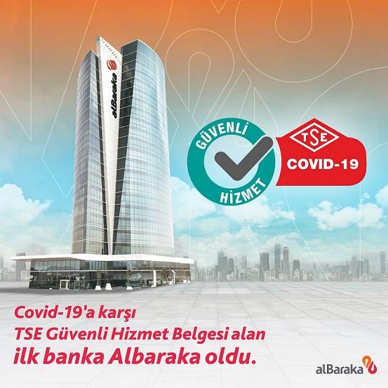 Albaraka Türk Covid-19 Güvenli Hizmet Belgesi Aldı | 12 Ekim 2020