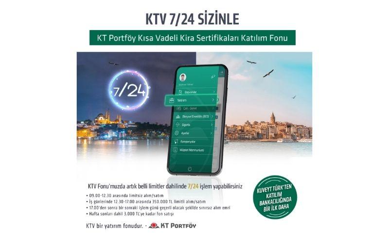 KT Portföy’den 7/24 fon alım satımı