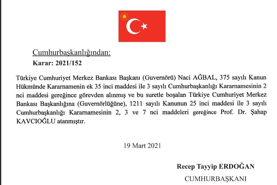 Naci Ağbal Görevden Alındı!
