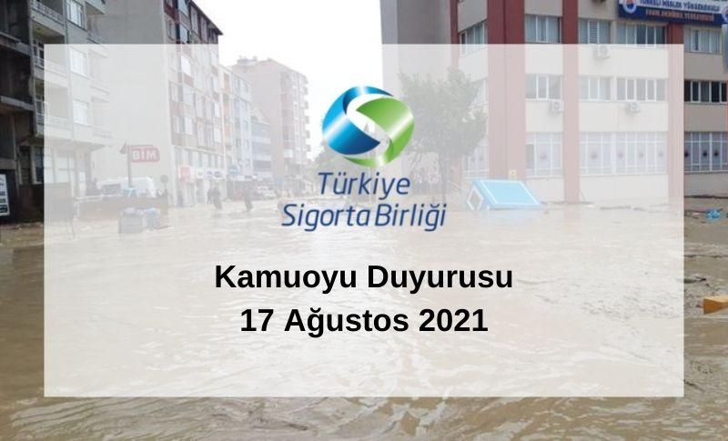 TSB Sel Felaketi Hasarlarına İlişkin Duyuru Yayınladı