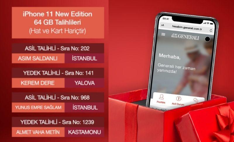 Generali Sigorta’dan iPhone Kazananlar Açıklandı