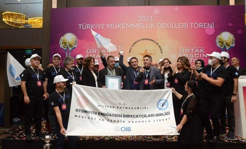 OİB MTAL'e Mükemmellik Ödülü