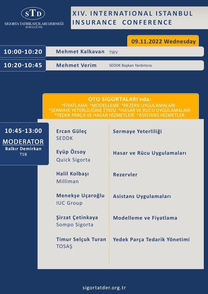 14. Uluslararası İstanbul Sigortacılık Konferansı 8-9 Kasım'da İstanbul'da