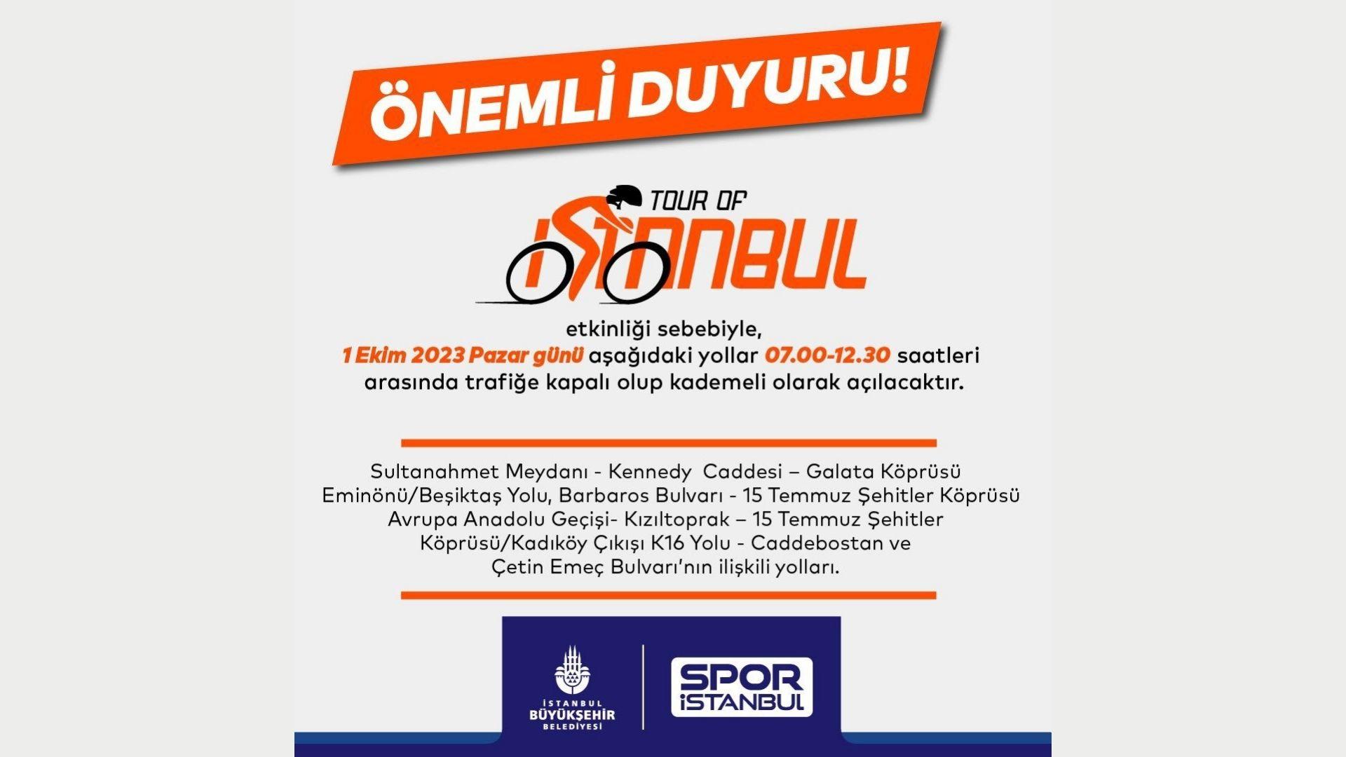 Pazar Sabahı Bazı Yollar Trafiğe Kapatılacak