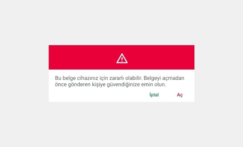 “Bu Belge Cihazınız İçin Zararlı Olabilir” Kesin Çözüm! (WhatsApp PDF Gönderimi)