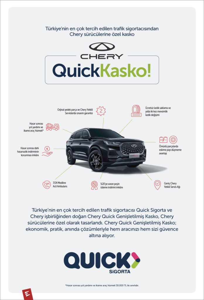 Quick Sigorta’dan Chery Araç Sahiplerine Özel Kasko