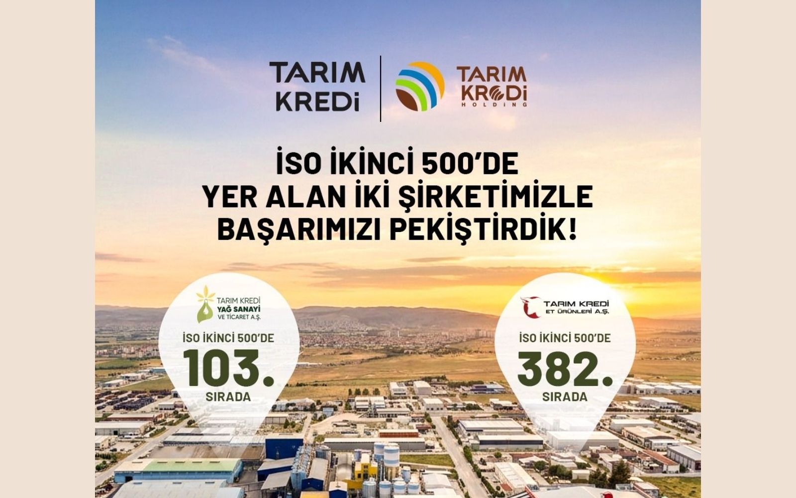 Tarım Kredi İştirakleri İSO İkinci 500’de
