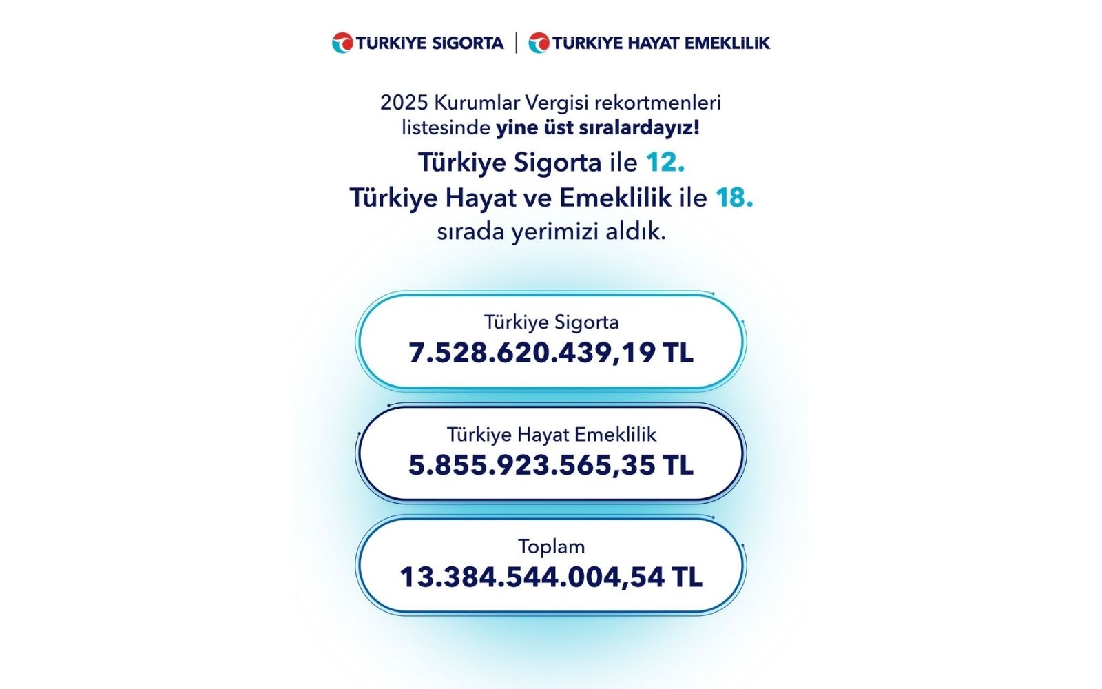 Türkiye Sigorta Vergi Rekortmenleri Listesinde