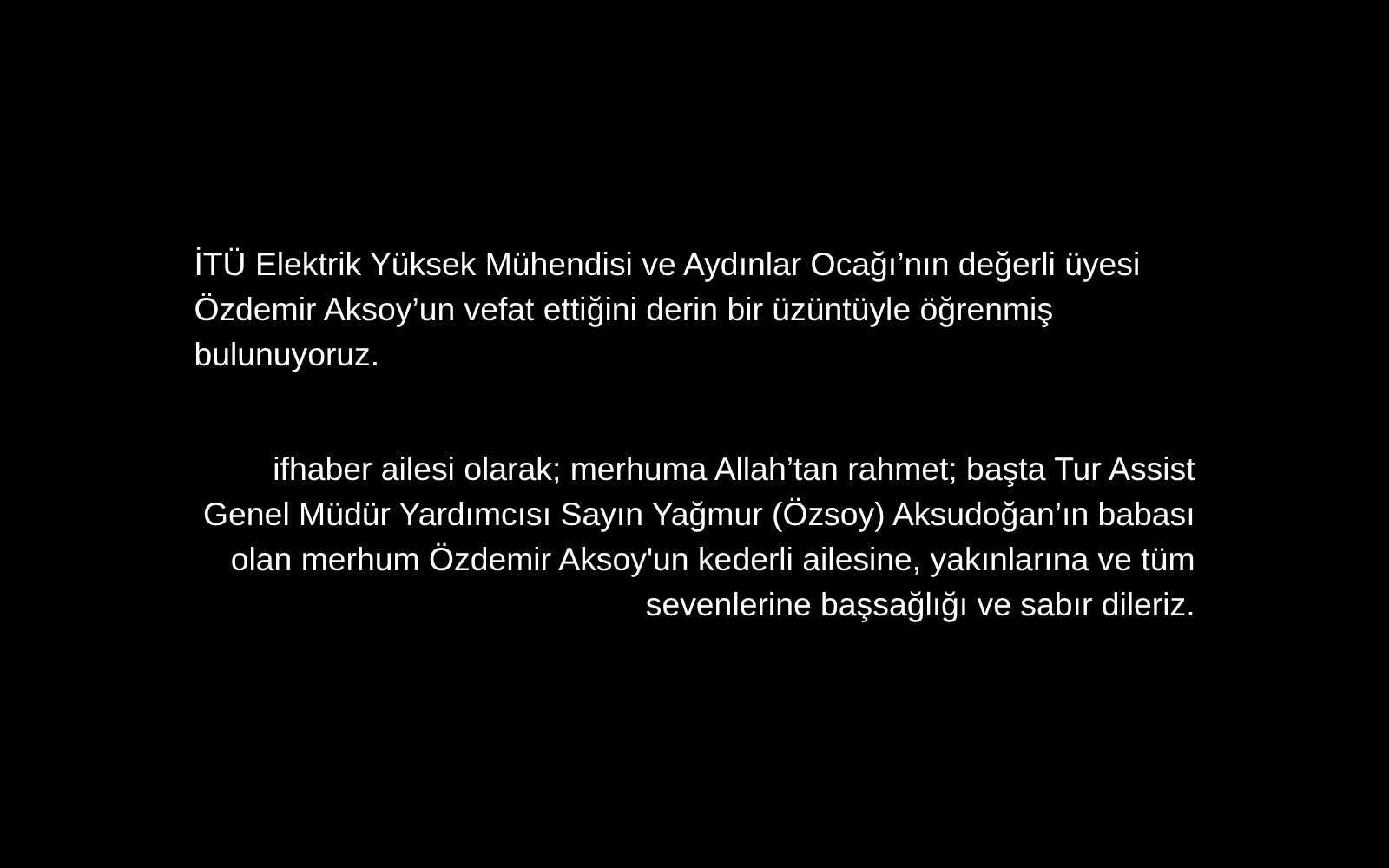 Özdemir Aksoy Hayatını Kaybetti