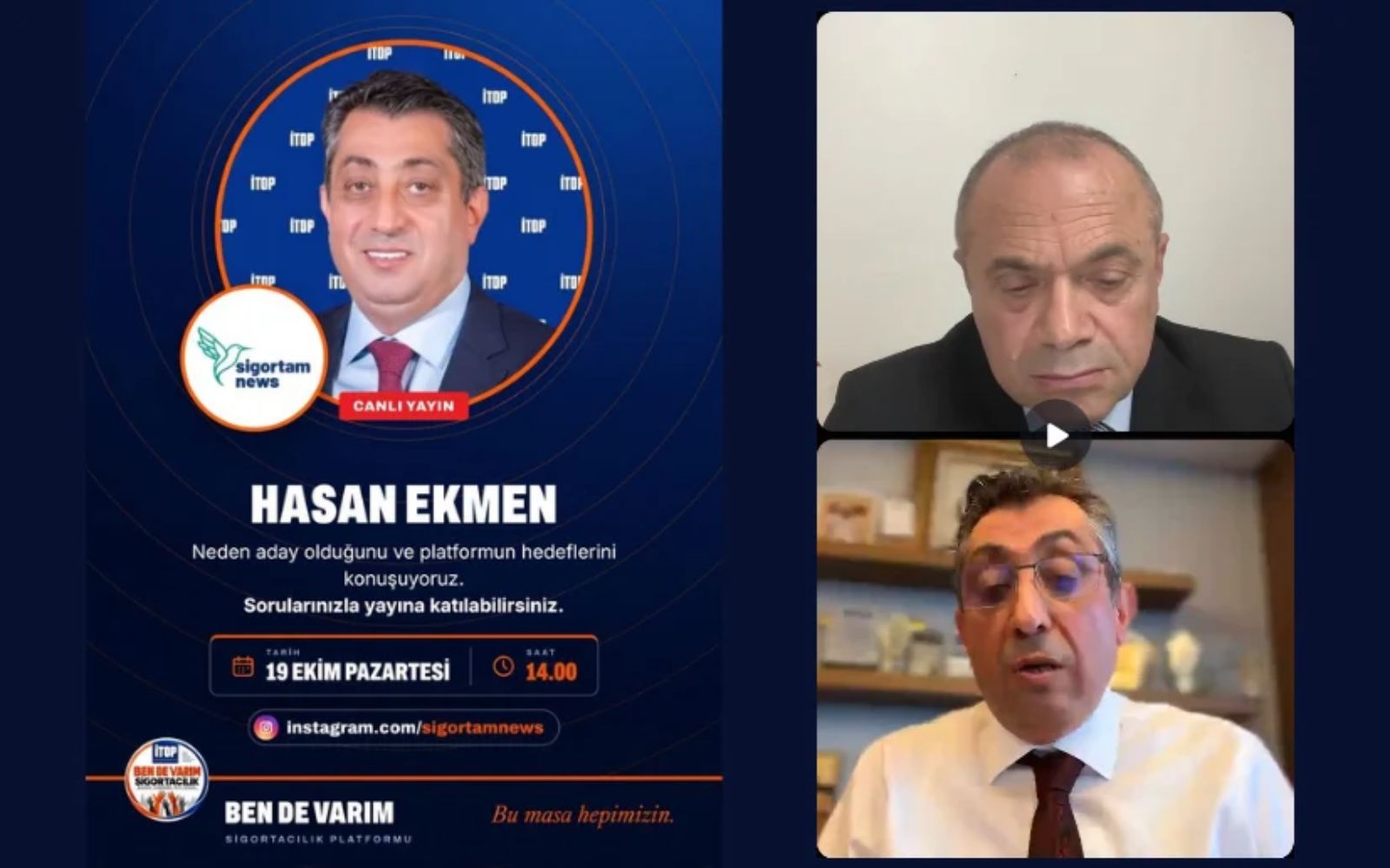 Hasan Ekmen, SigortamNews Canlı Yayınına Katıldı